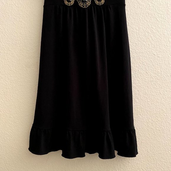 Apt. 9 sz:M Gem Front Black Gathered Waist Dress - Picture 4 of 10